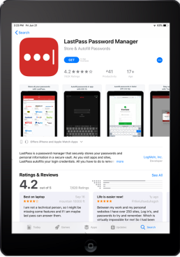 The image displays the details about the LastPass Password Manager.