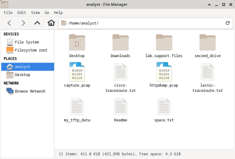 Screenshot of file manager